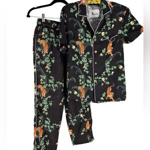 Tomolo crouching Tiger Hidden Beverage pants and shirt set XS